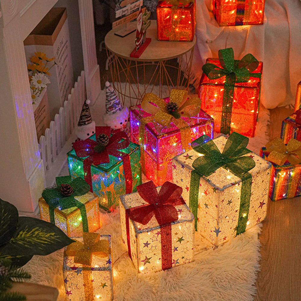 FESTILUME - Set of 3 Pcs Christmas Lighting Boxes