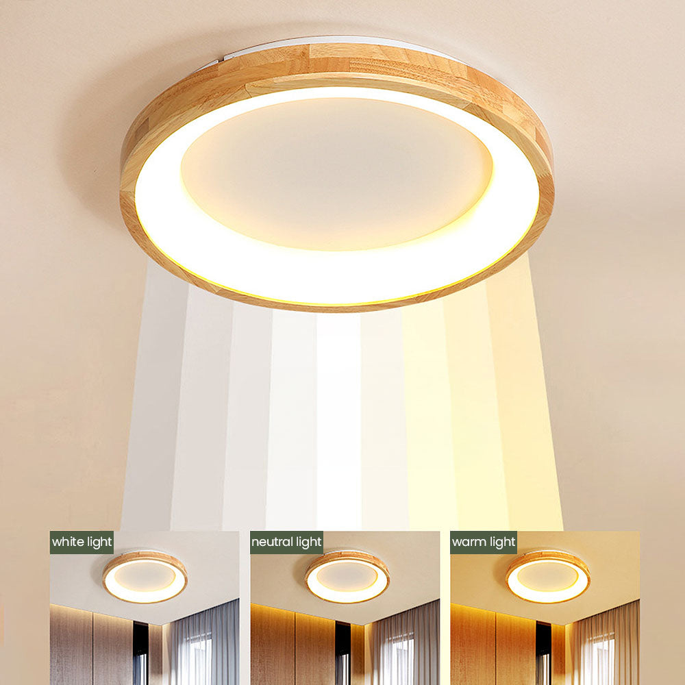 ELEVE - Sleek Wood Accent LED Ceiling Light