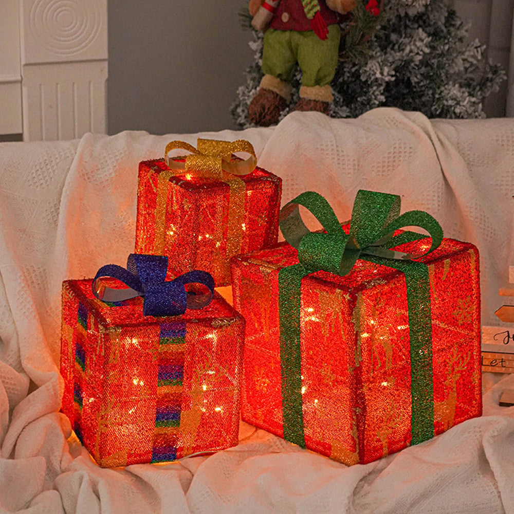 FESTILUME - Set of 3 Pcs Christmas Lighting Boxes