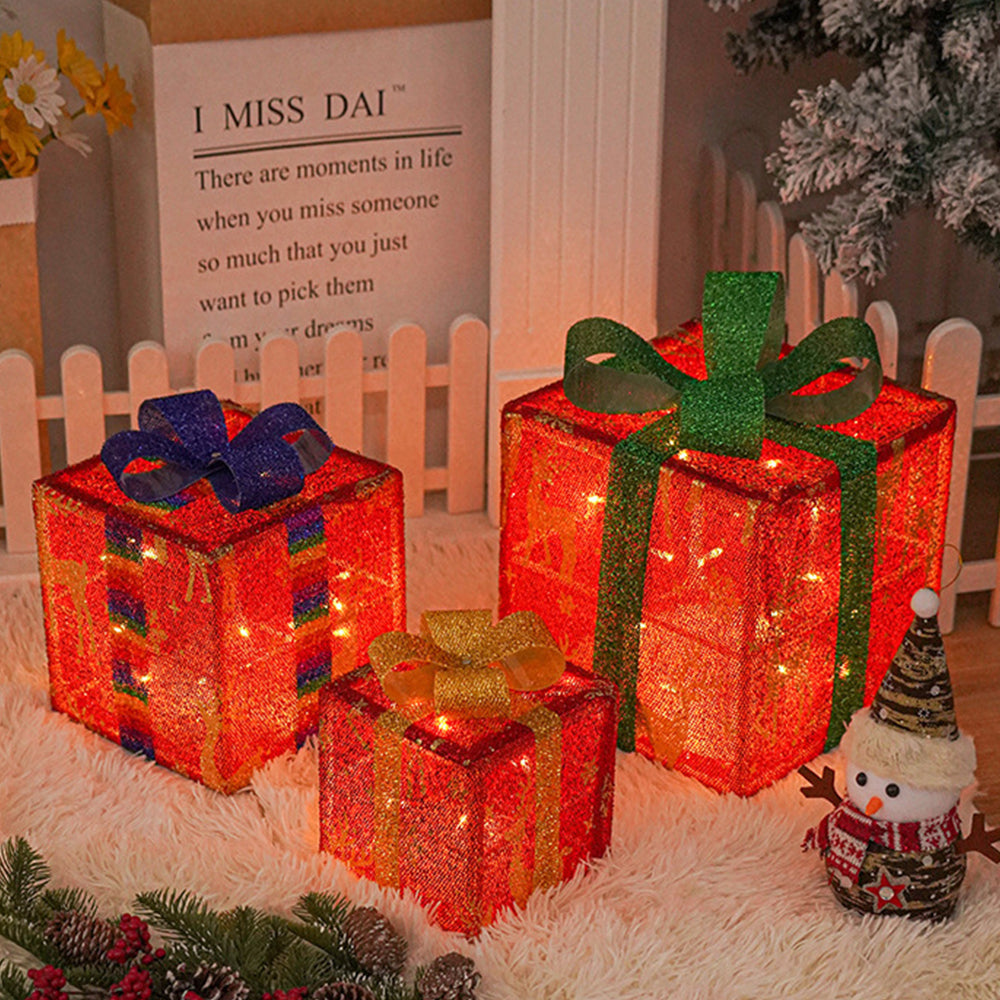 FESTILUME - Set of 3 Pcs Christmas Lighting Boxes