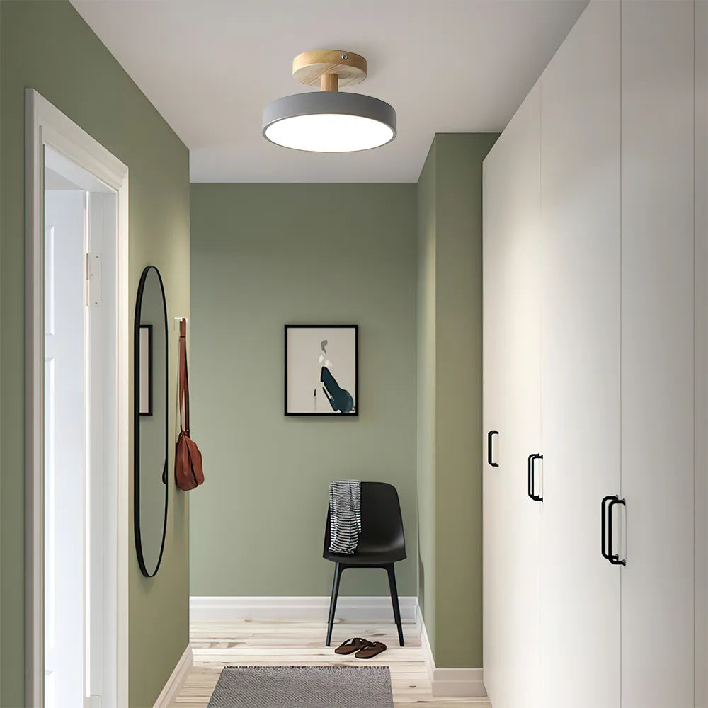 VIVARE - Sleek Wood and Iron Ceiling Light