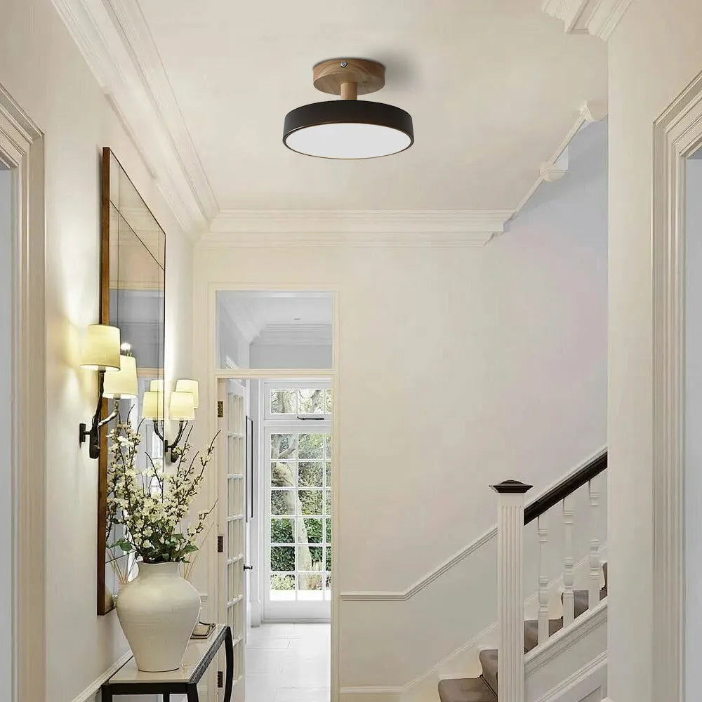 VIVARE - Sleek Wood and Iron Ceiling Light