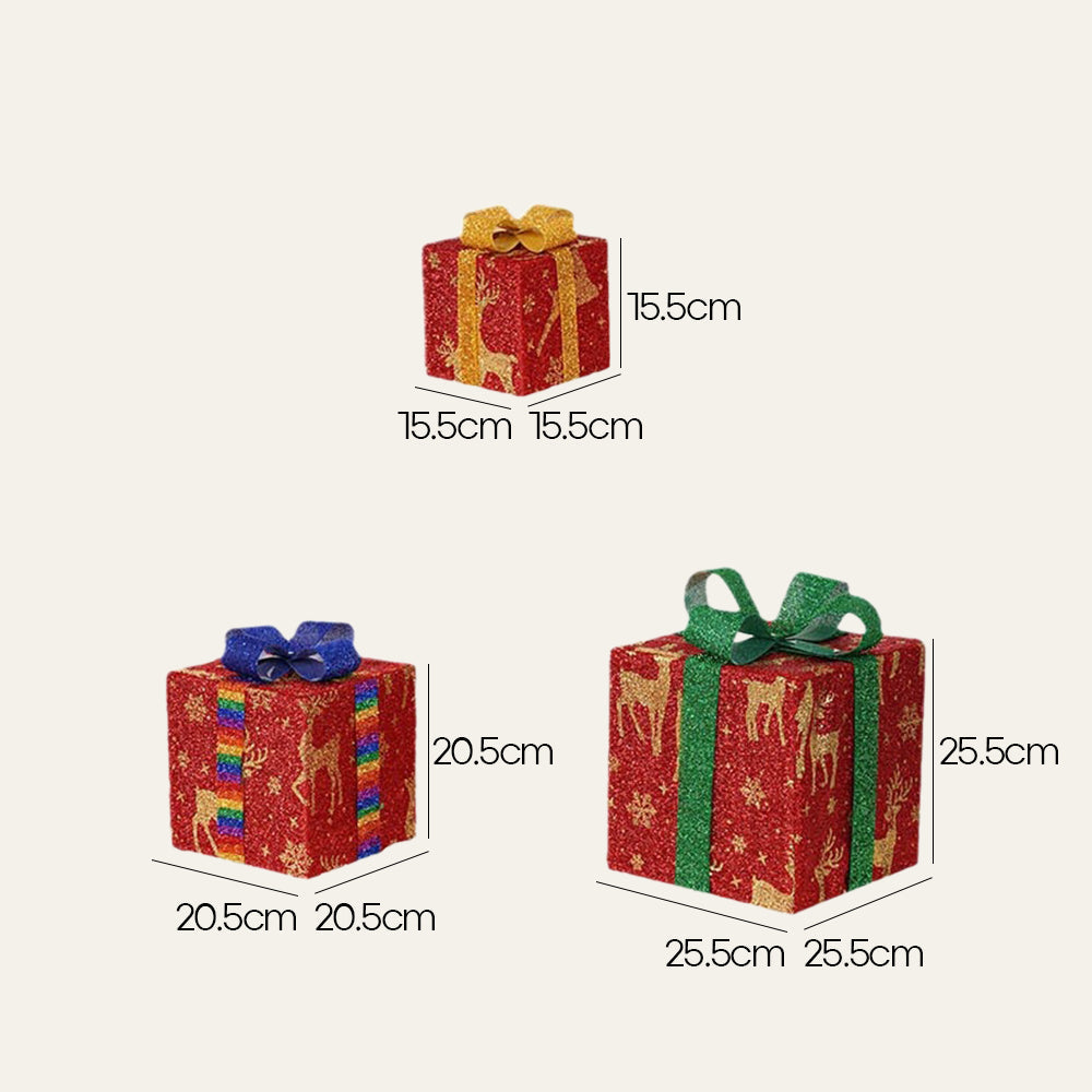 FESTILUME - Set of 3 Pcs Christmas Lighting Boxes