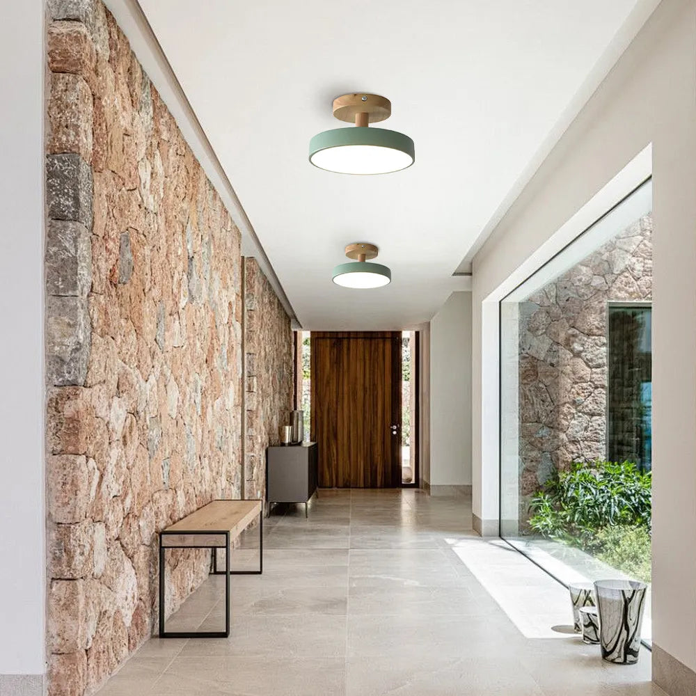 VIVARE - Sleek Wood and Iron Ceiling Light