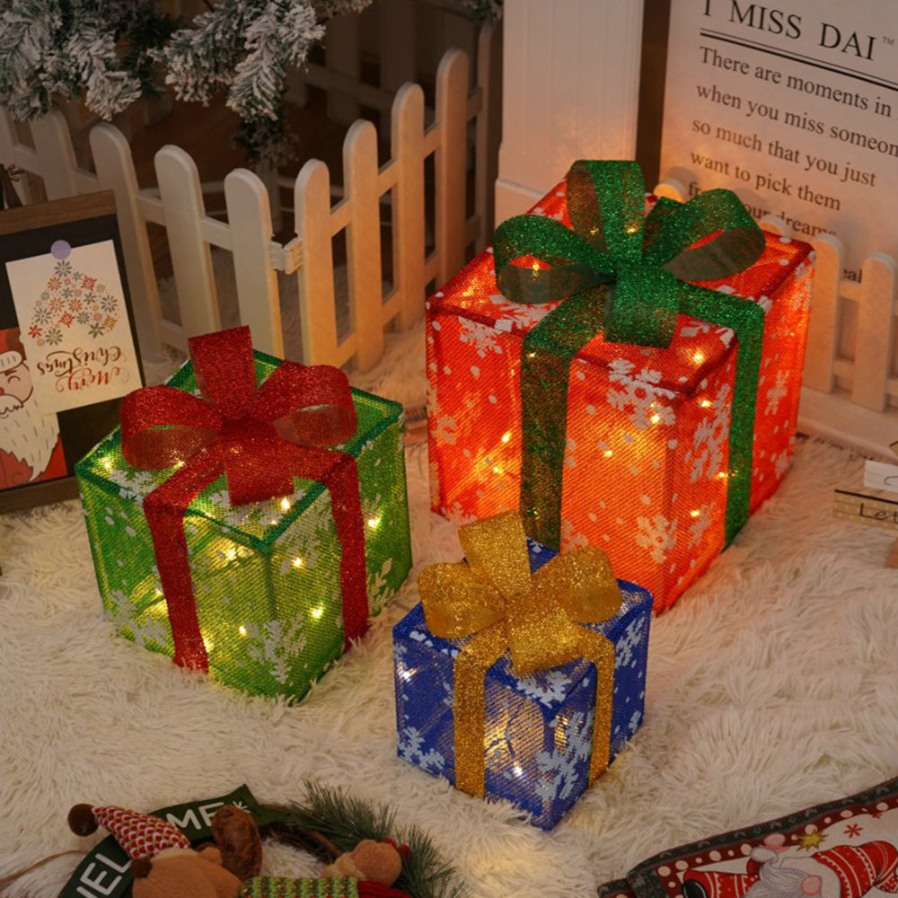 FESTILUME - Set of 3 Pcs Christmas Lighting Boxes