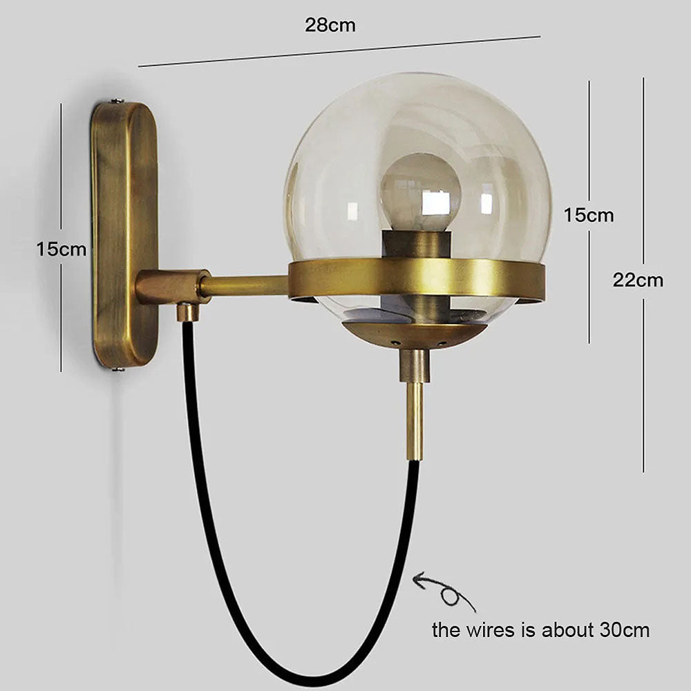 AURORABELLE - Elegant Retro Glass Ball Wall Light