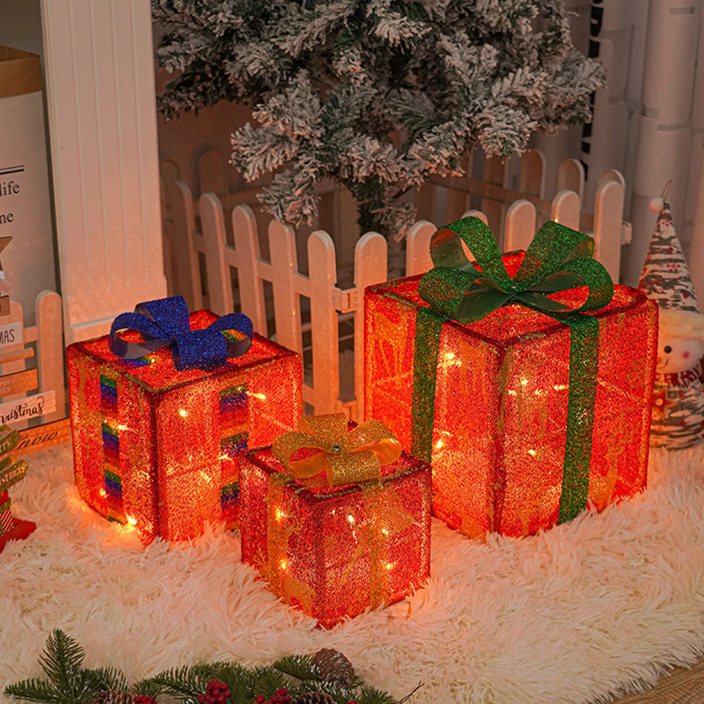 FESTILUME - Set of 3 Pcs Christmas Lighting Boxes
