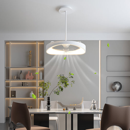 LUMIFAN - Modern White Iron Ceiling Fan Light