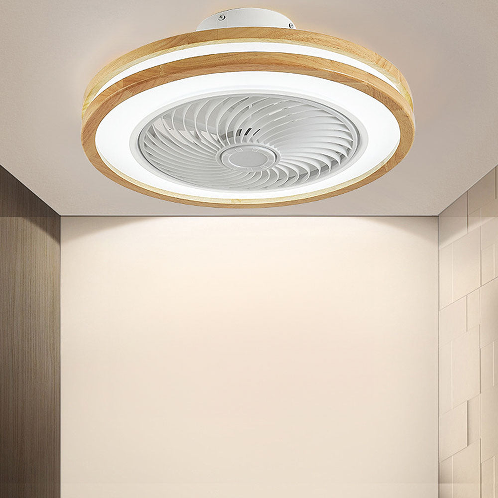 AEROWO - Sleek Round Ceiling Fan with LED Lights