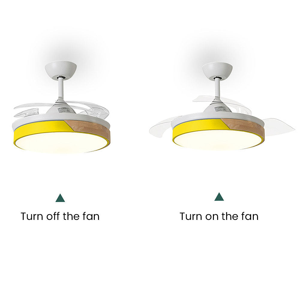 LUMARAY - Kleurrijke acryl macaron plafondventilator met LED-licht