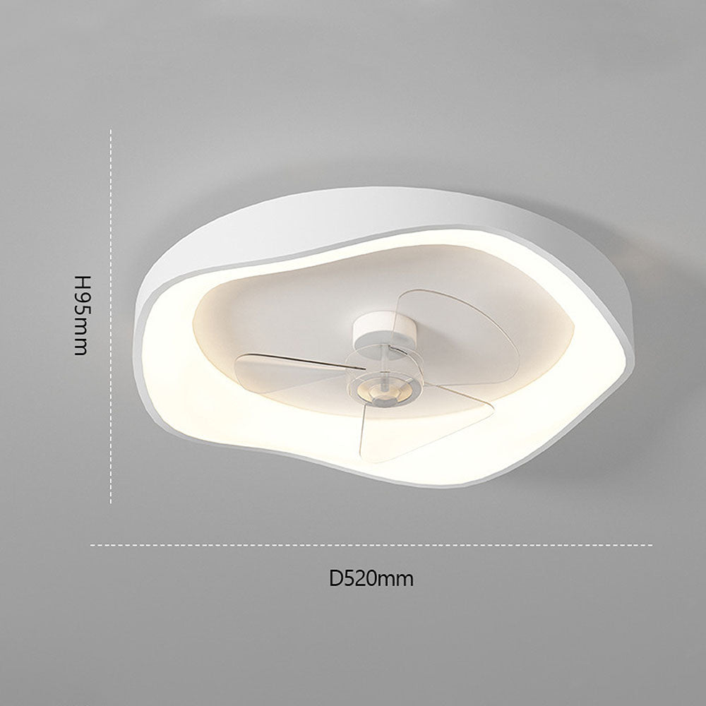 ZENOVAN - Contemporary White Iron Ceiling Fan Light