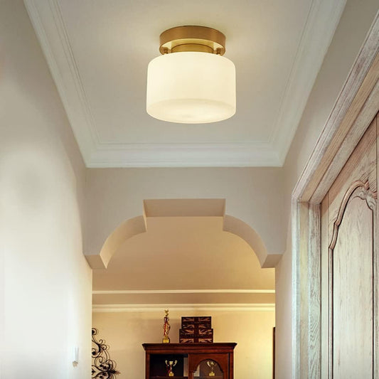 VESTONA - Elegant Brass Semi Flush Ceiling Light