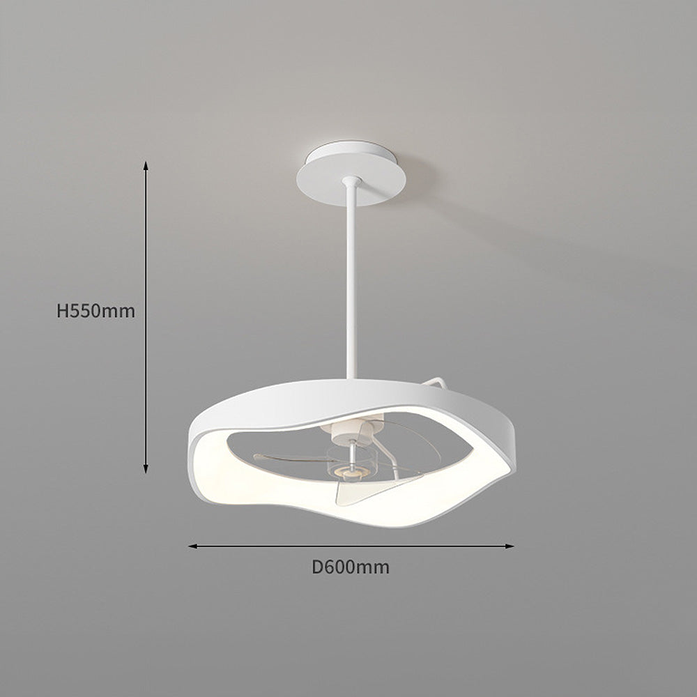 LUMIFAN - Modern White Iron Ceiling Fan Light
