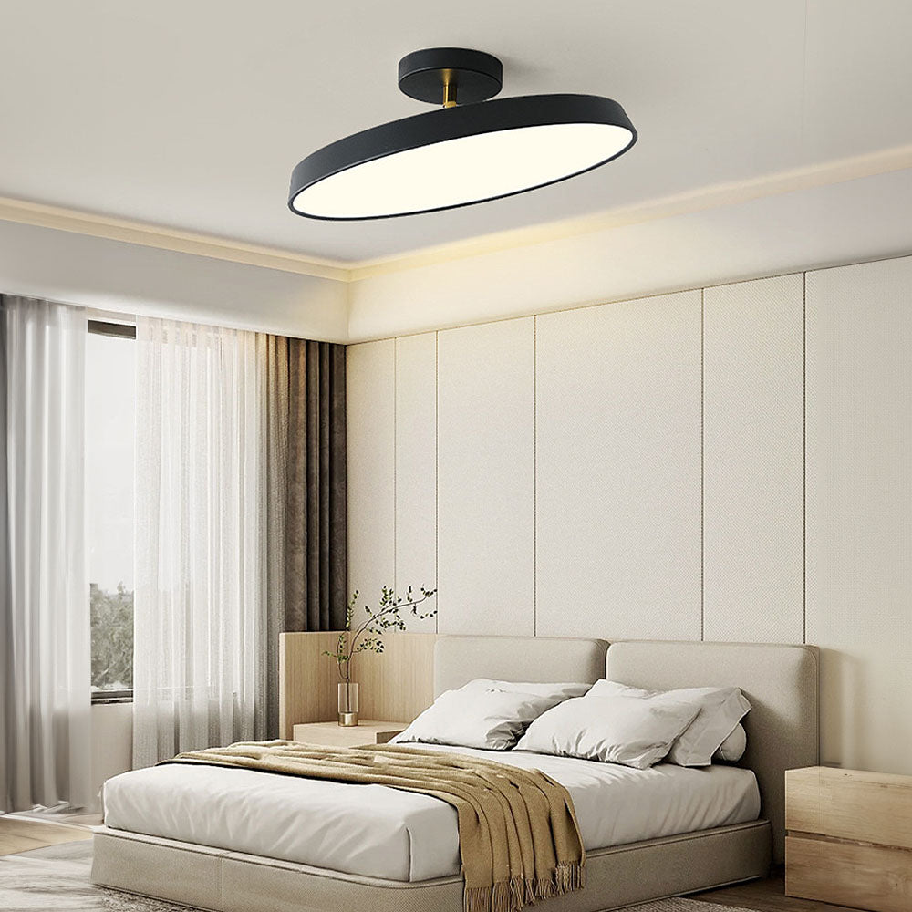 LUMINOA - Modern White LED Semi-Flush Ceiling Light