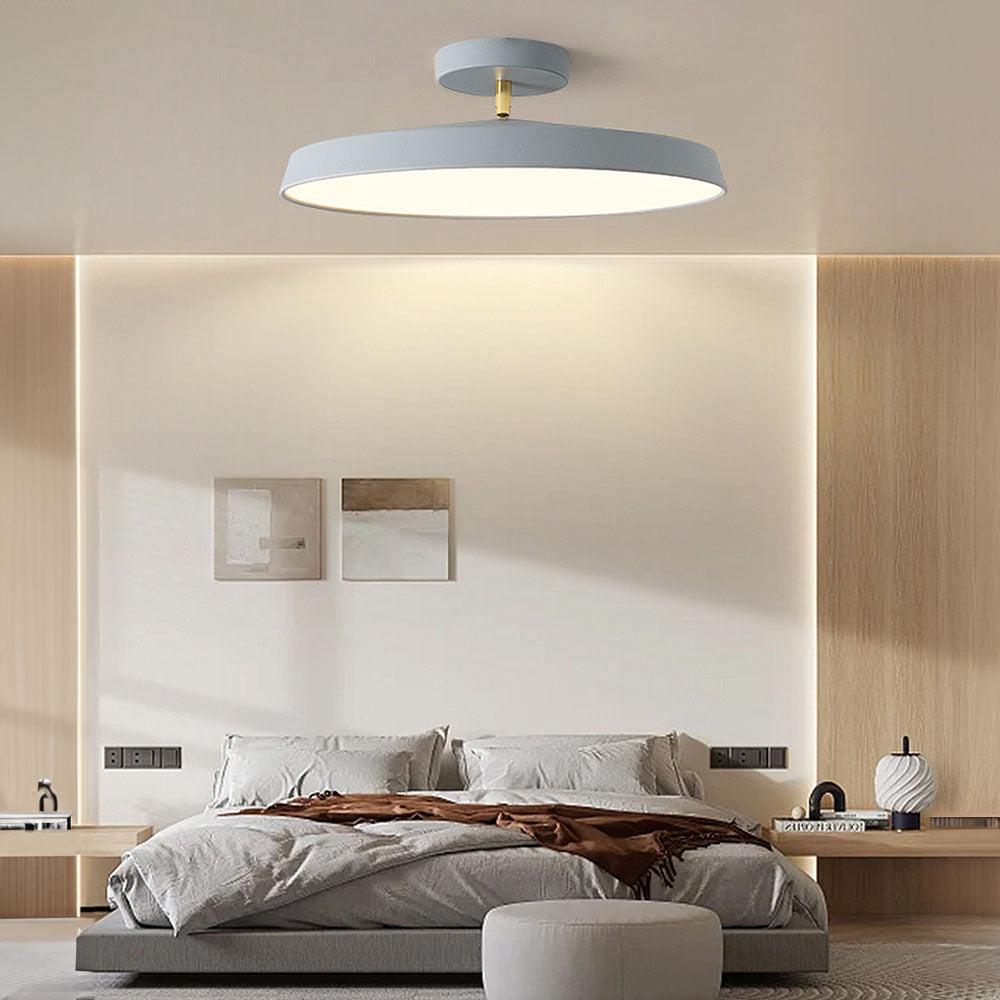 LUMINOA - Modern White LED Semi-Flush Ceiling Light