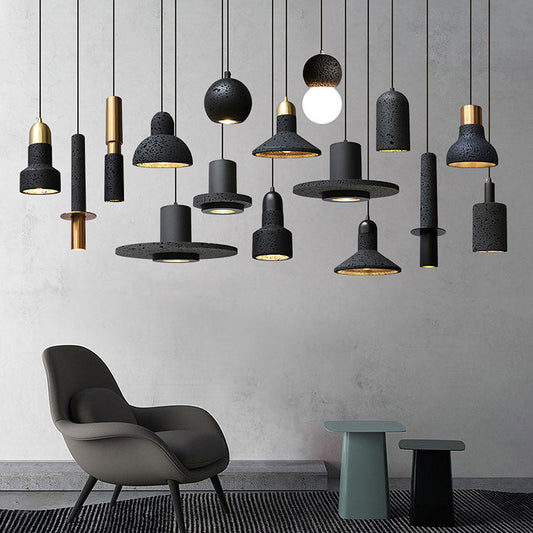 AURA - Elegant Black Stone Pendant Lighting