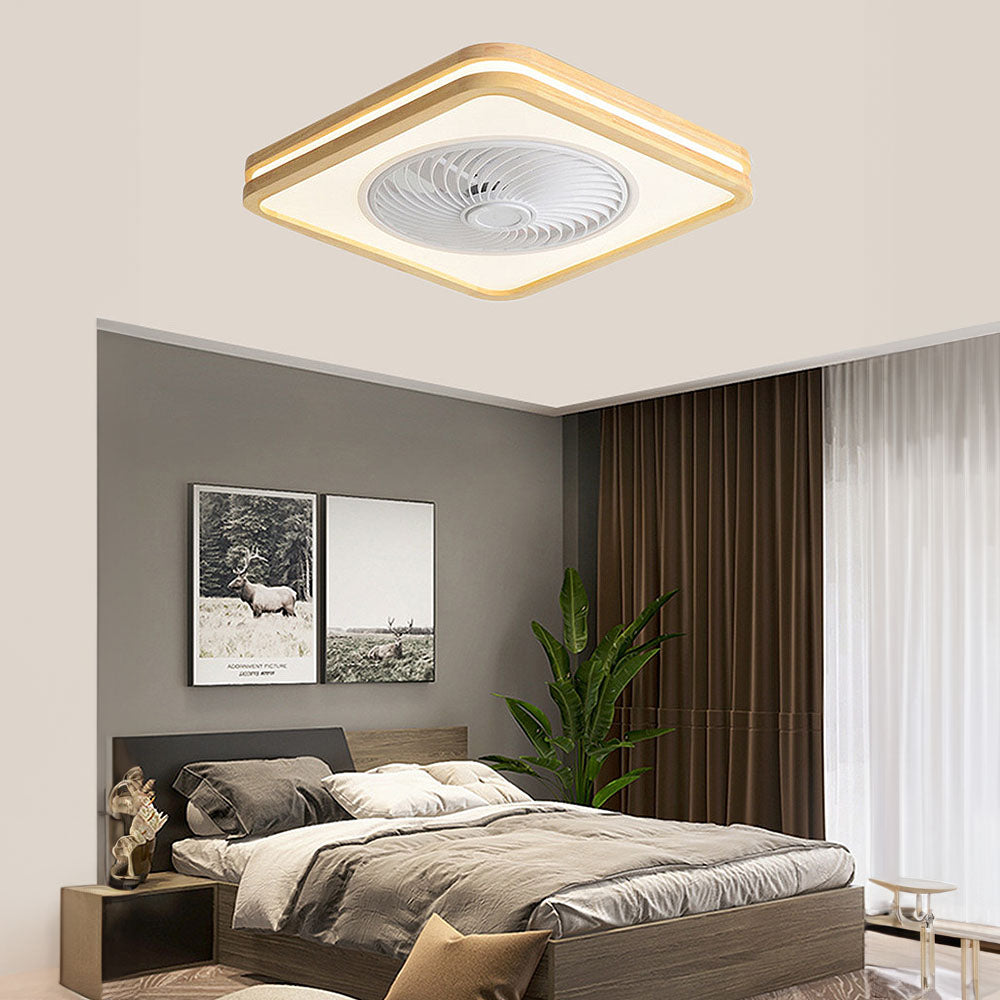 AEROWO - Sleek Round Ceiling Fan with LED Lights