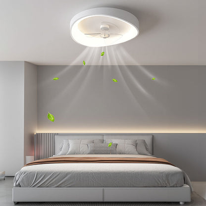 ZENOVAN - Contemporary White Iron Ceiling Fan Light