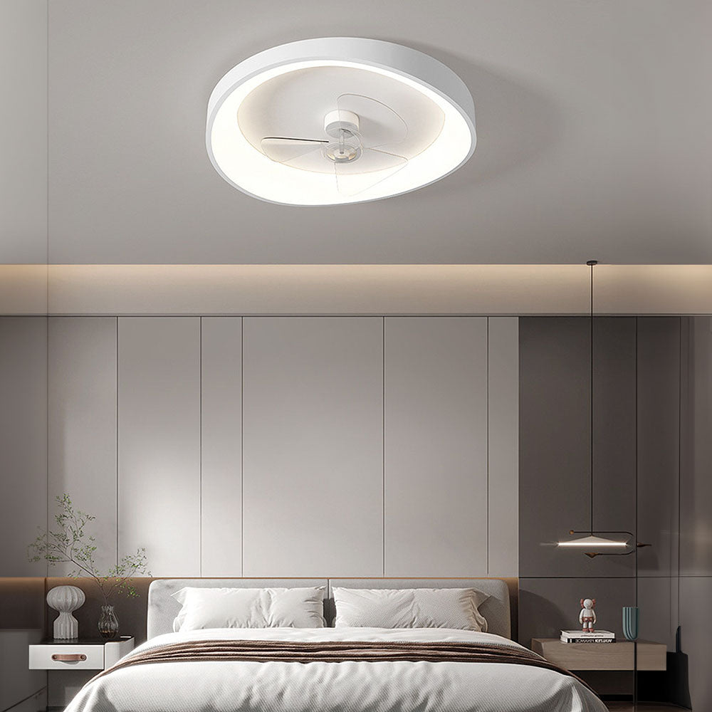 ZENOVAN - Contemporary White Iron Ceiling Fan Light