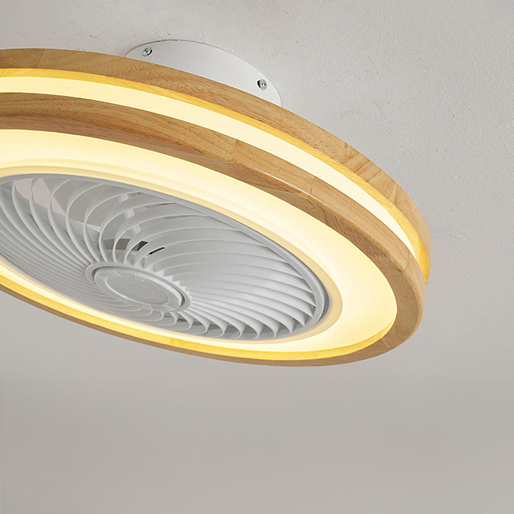AEROWO - Sleek Round Ceiling Fan with LED Lights
