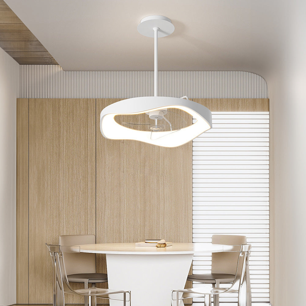 LUMIFAN - Modern White Iron Ceiling Fan Light