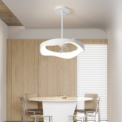 LUMIFAN - Modern White Iron Ceiling Fan Light