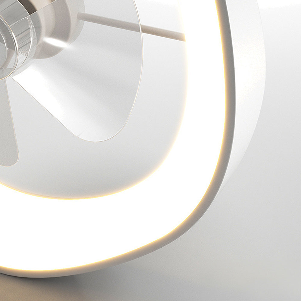 LUMIFAN - Modern White Iron Ceiling Fan Light