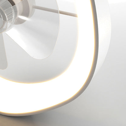 LUMIFAN - Modern White Iron Ceiling Fan Light
