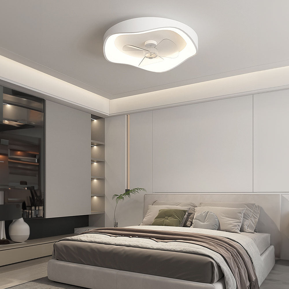 ZENOVAN - Contemporary White Iron Ceiling Fan Light