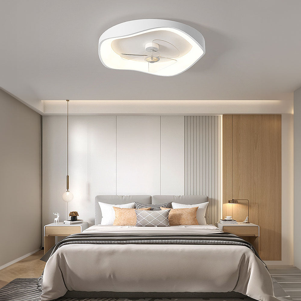 ZENOVAN - Contemporary White Iron Ceiling Fan Light