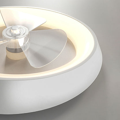 ZENOVAN - Contemporary White Iron Ceiling Fan Light