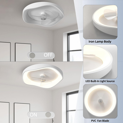 ZENOVAN - Contemporary White Iron Ceiling Fan Light