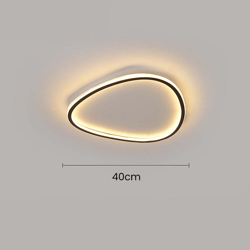 NOVOLOME - Sleek Black Oval LED Ceiling Light