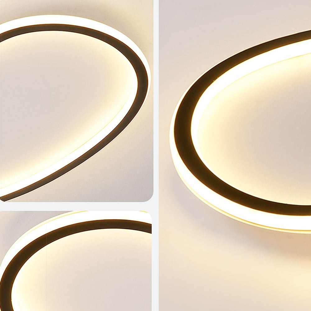 NOVOLOME - Sleek Black Oval LED Ceiling Light