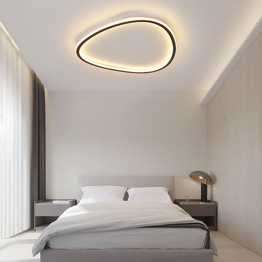 NOVOLOME - Sleek Black Oval LED Ceiling Light