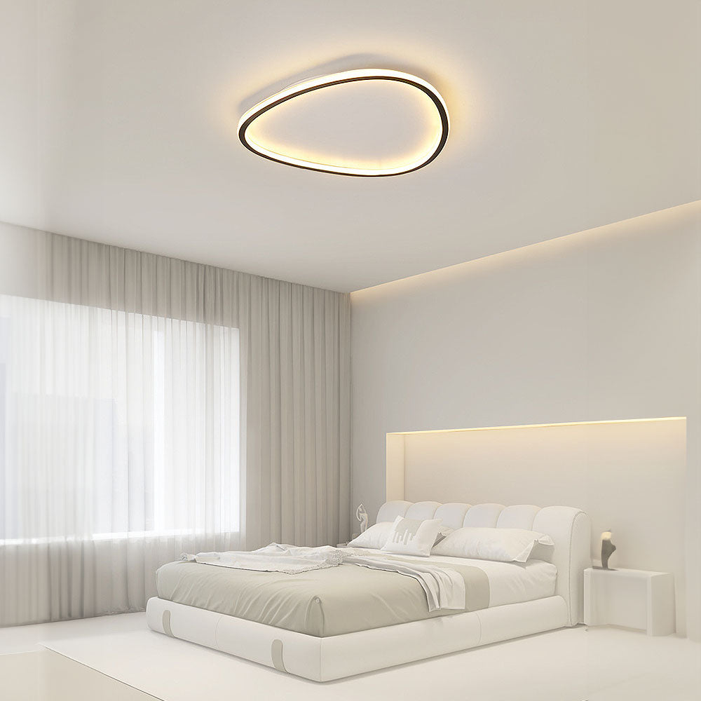 NOVOLOME - Sleek Black Oval LED Ceiling Light