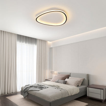 NOVOLOME - Sleek Black Oval LED Ceiling Light