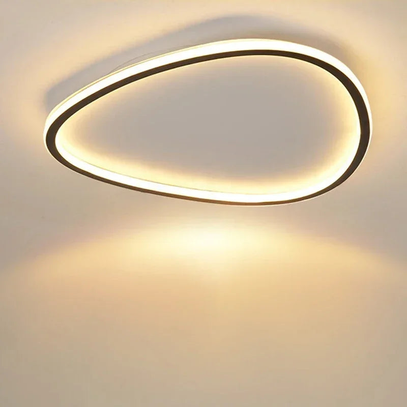 NOVOLOME - Sleek Black Oval LED Ceiling Light