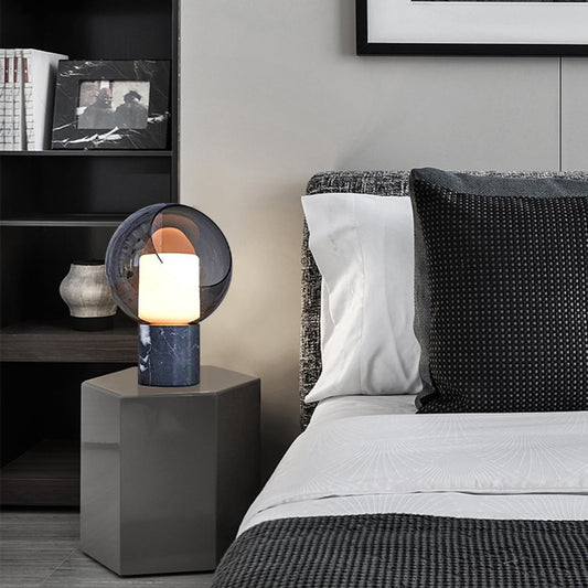 VIRENEO - Modern Smoke Grey Glass Table Lamp