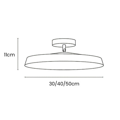 LUMINOA - Modern White LED Semi-Flush Ceiling Light