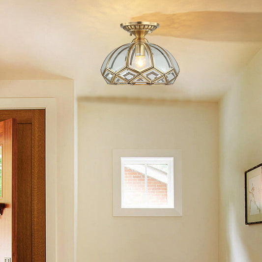 COPPERIX - Geometric Brass and Glass Ceiling Light