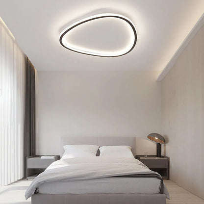 NOVOLOME - Sleek Black Oval LED Ceiling Light