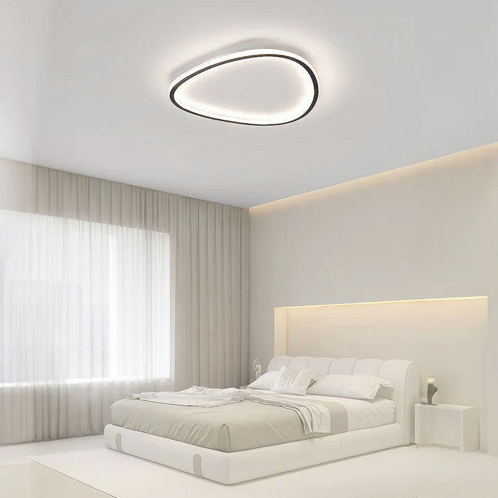 NOVOLOME - Sleek Black Oval LED Ceiling Light