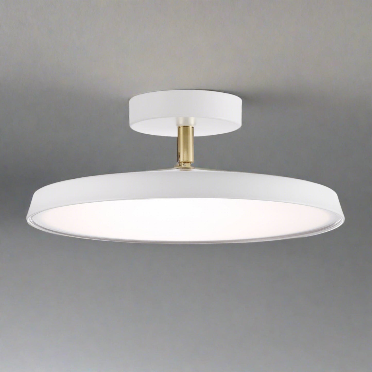 LUMINOA - Modern White LED Semi-Flush Ceiling Light
